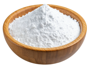 White powder in a wooden bowl