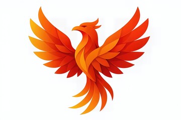 Modern Gradient Phoenix Bird Logo in Flight
