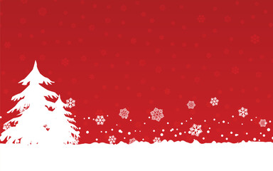 Christmas background with various snowflakes on gradient red. Winter holiday illustration.