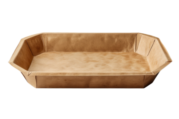 A rectangular brown paper food tray, perfect for ecofriendly catering. The tray offers a sustainable alternative for events with easy disposal.