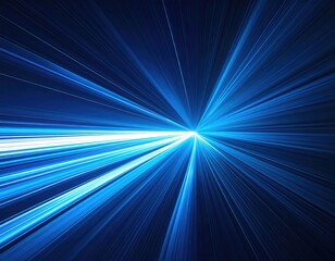 Abstract blue light rays exploding outward