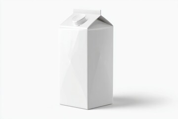 Minimalist White Milk Carton on a Clean Background for Product Display