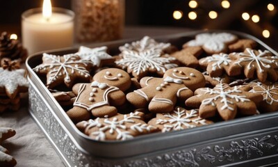 gingerbread cookies in tin box