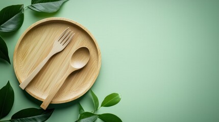 Wooden utensils plate