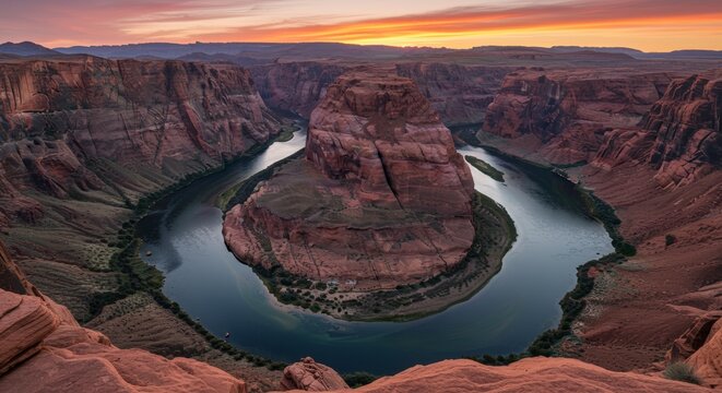 Grand canyon horseshoe bend sunrise landscape view