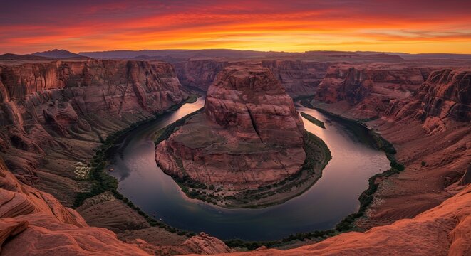Grand canyon horseshoe bend sunset landscape - Powered by Adobe