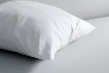 Soft White Pillow on a Minimalist Light Gray Surface