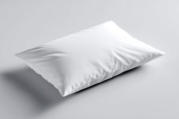 Obraz premium Soft White Pillow on Gray Background for Home Decor and Comfort