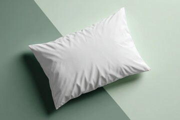 Naklejka premium Soft White Pillow on Pastel Background for Stylish Bedroom Decor