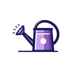 A vibrant purple watering can with a spout, set against a minimalistic background, ideal for gardening themes