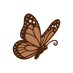 Brown butterfly illustration showcasing intricate wing patterns against a plain background
