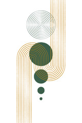 Abstract Boho rainbow arch. Boho zen arch poster. Scandinavian rainbow. Boho interior poster. Stock vector illustration isolated on white background.