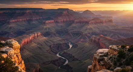 Naklejka premium Grand canyon sunrise view