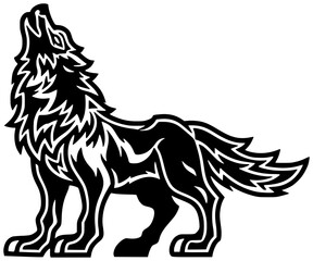 wolf illustration animal silhouette wildlife logo nature icon wild outline forest cartoon cute bear mammal predator collection art white shape adults vector graphic background