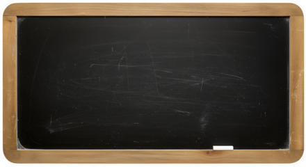Vintage blackboard with wooden frame, old retro aesthetic. Distressed surface, isolated on white or clear background, ideal for posters, cafe menus, nostalgic and creative retro design projects