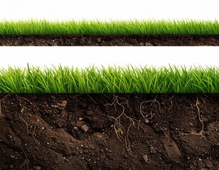 Two horizontal bands of grass and soil