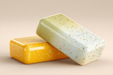 Colorful Soap Bars with Unique Texture on a Neutral Background