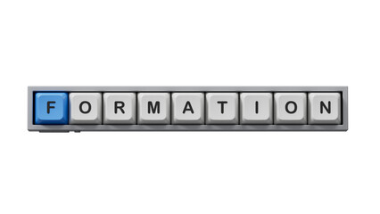 Close up Computer keyboard keys for Text FORMATION.close up of Computer keyboard keys,Business Concept.Supports PNG files with transparent backgrounds.