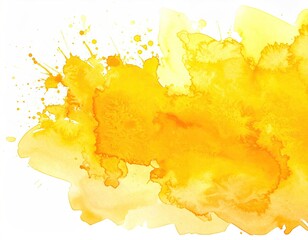 Abstract watercolor splash of vibrant yellow