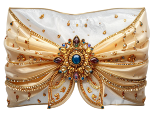  Luxury Fashion Sash Jewelry with Golden Detailing PNG Transparent Background