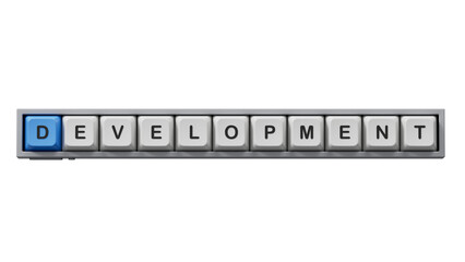 development.3D illustration of Computer keyboard keys.close up of Computer keyboard keys,Supports PNG files with transparent backgrounds.