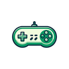 Retro gaming controller illustration on a white background, symbolizing nostalgia and fun