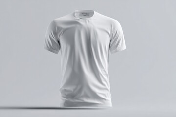 Plain White T-Shirt on Neutral Background for Clothing Display