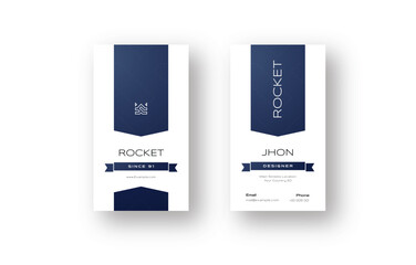 Modern Vertical Business Card Template with Ribbon Accent