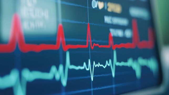 Close Up of Heart Rate Monitor Displaying Real-Time Data Readings