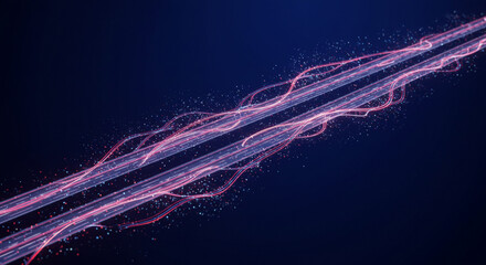 Brain connectivity shown as a luminous highway network.