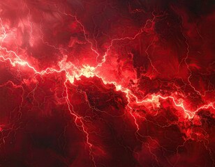 Fiery red lightning streaks across a dark background