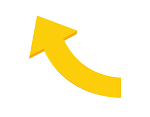Bright yellow curved arrow pointing upward and to the left