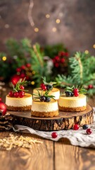 Festive mini cheesecakes