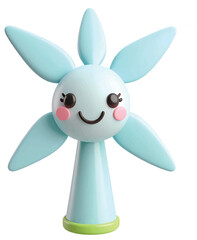 Adorable smiling windmill turbine promotes clean energy with playful design and eco friendly appeal, perfect for green initiatives and children's education