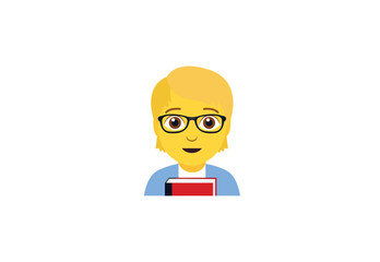 teacher person school education emoji symbol sign icon vector illustration isolated flat non binary