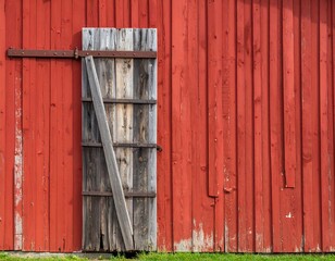 Rustic Red Barn Door Detail.