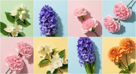 A Vibrant Collection of Fresh Spring Flowers Arranged Artfully