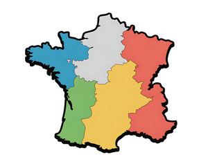 Obraz premium Colorful France map vector design isolated on transparent background