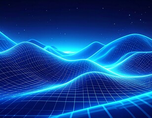 Digital Landscape Futuristic Technology.