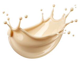 Creamy beige liquid splash against black background