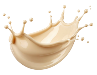 Creamy beige liquid splash against black background