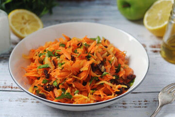 A bowl with traditional Polish carrot salad © nastyakamysheva