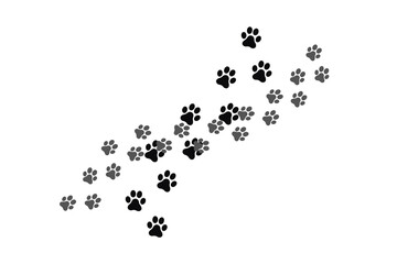Diagonal Cat Paw Prints Path Pattern