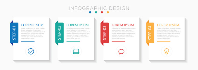 Infographic design with icons and 4 options or steps.  Infographics business concept. Can be used for info graphics, charts, web sites, banners, printed materials.  template with place for your data. 