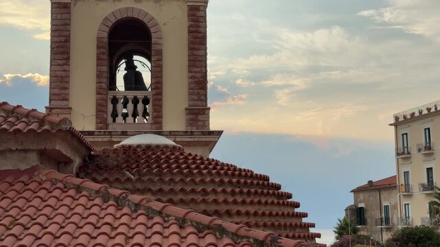 Bell tower of the Santuario di Santa Maria a Mare in Santa Maria di Castellabate, Italy