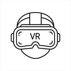 Step into immersive virtual reality experiences with this modern VR headset icon for innovative technology and futuristic gaming adventures today