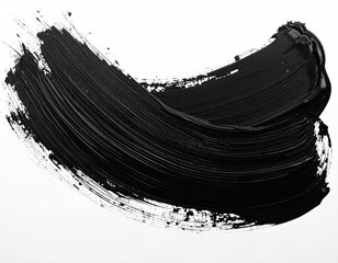 Abstract black paint stroke on white background