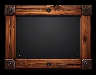 Wooden frame with dark gray panel