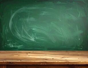 Green chalkboard with wooden tabletop (1)