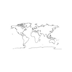 Detailed world map outline for global business presentations and educational resources, showcasing geography and data visualization possibilities